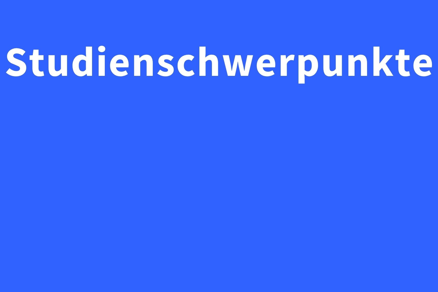 Studienschwerpunkte