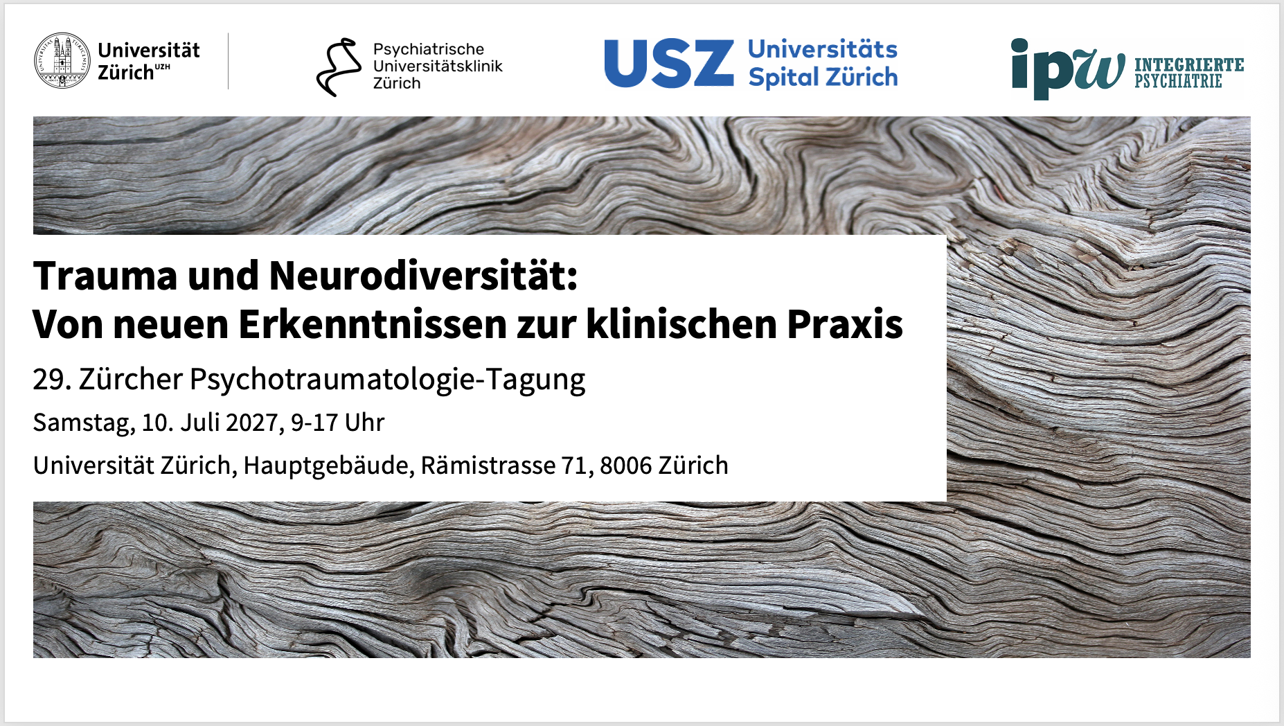 Ankündigung 29. Zürcher Psychotraumatologie-Tagung 2027
